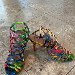 Madden Girl multi colored pumps.